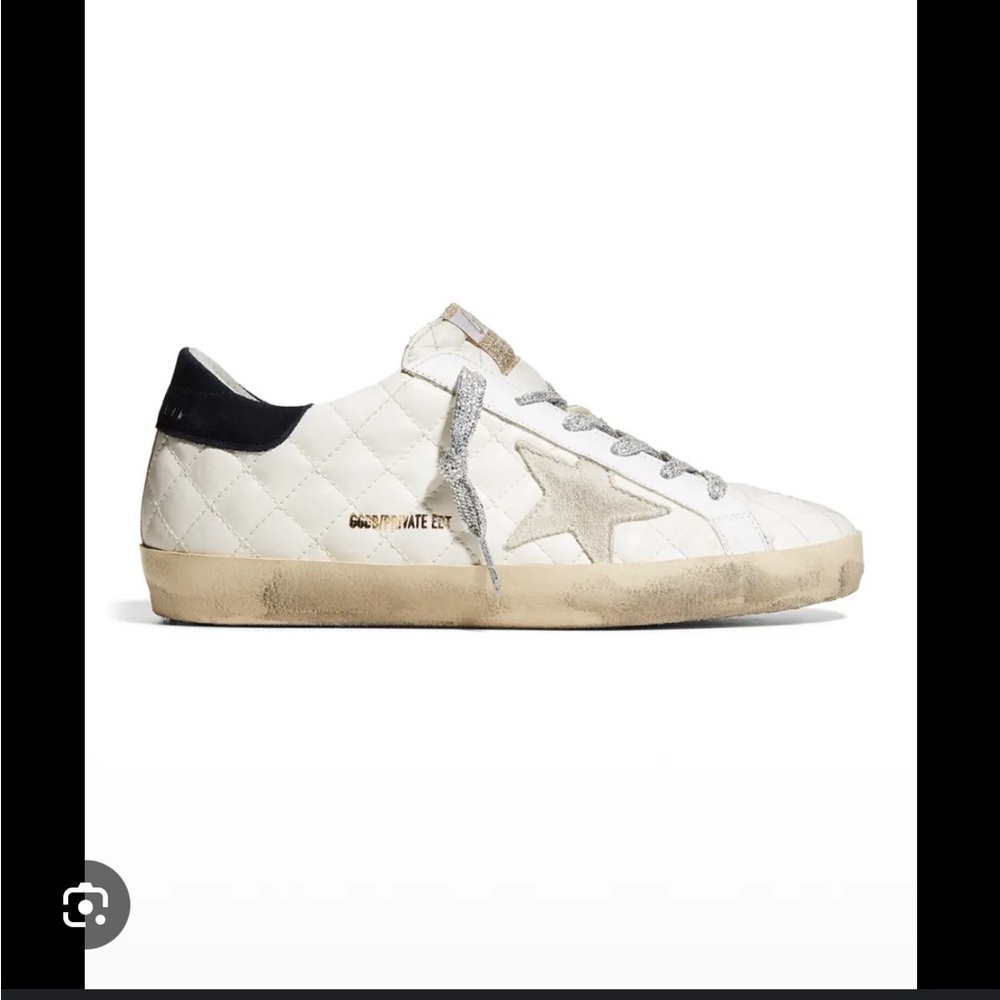 Golden Goose Quilted Sneakers with Silver Star size 39